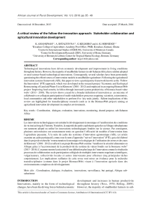 A critical review of the follow-the-innovation approach:  Stakeholder collaboration... agricultural innovation development