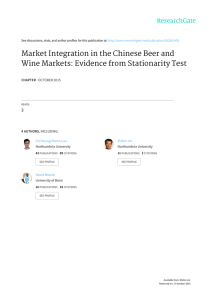Market	Integration	in	the	Chinese	Beer	and Wine	Markets:	Evidence	from	Stationarity	Test 3 CHAPTER