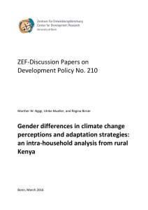 ZEF-Discussion Papers on Development Policy No. 210 Gender differences in climate change