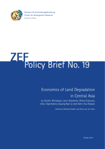 ZEF Policy Brief No. 19 Economics of Land Degradation in Central Asia