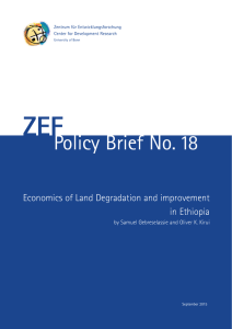 ZEF Policy Brief No. 18 Economics of Land Degradation and improvement in Ethiopia
