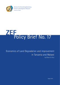 ZEF Policy Brief No. 17 Economics of Land Degradation and improvement