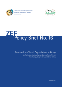 ZEF Policy Brief No. 16 Economics of Land Degradation in Kenya
