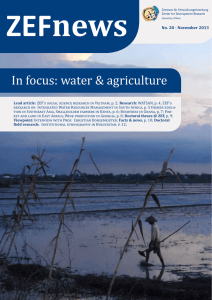 ZEFnews In focus: water &amp; agriculture No. 28 - November 2013