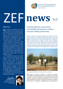 ZEF news H Interdisciplinary research for