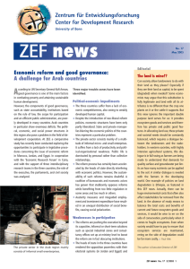 news ZEF Zentrum für Entwicklungsforschung Center for Development Research