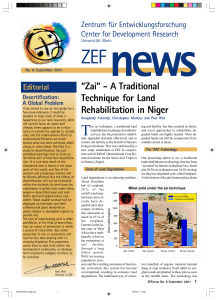 news ZEF “Zai” - A Traditional Technique for Land