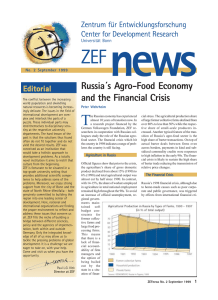 news ZEF Russia´s Agro-Food Economy and the Financial Crisis