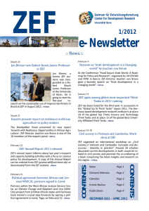 ZEF e-Newsletter 1/2012