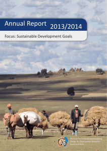 Annual Report 2013/2014 Focus: Sustainable Development Goals 1