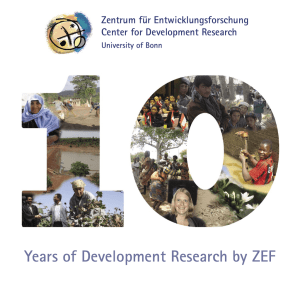 Years of Development Research by ZEF 1 Zentrum für Entwicklungsforschung