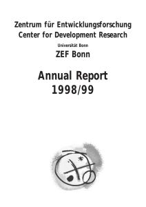 Annual Report 1998/99 ZEF Bonn Zentrum für Entwicklungsforschung