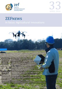 33 ZEFnews In focus: Agricultural innovations APRIL 2016
