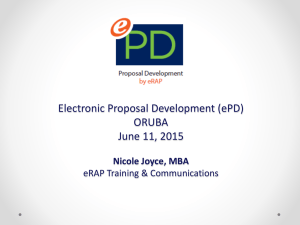 Electronic Proposal Development (ePD) ORUBA June 11, 2015 Nicole Joyce, MBA
