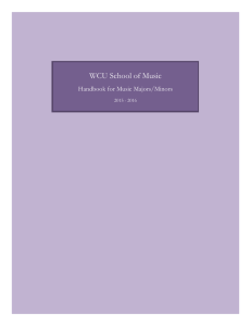 WCU School of Music Handbook for Music Majors/Minors 2015 - 2016