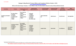 Ramapo College Board of Trustees Officers and Committees Effective October... www.ramapo.edu/board/committees