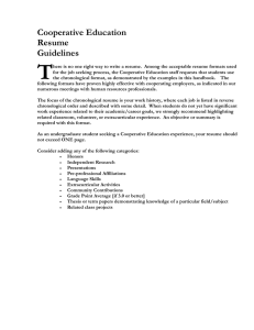 T Cooperative Education Resume Guidelines