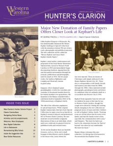 Hunter’s Clarion the newsletter of Hunter library at Western Carolina university