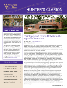 Hunter’s Clarion Thinking (and Other) Deficits in the April 17 Book Sale