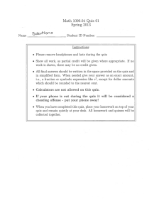 Math 1090.04 Quiz 01 Spring 2013