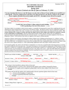 HONORS CONTRACT Spring 2016 WCU