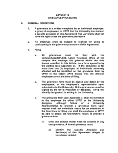 ARTICLE 10 GRIEVANCE PROCEDURE  A.