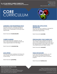 CORE CURRICULUM C UC SAN DIEGO CAREER CONNECTION