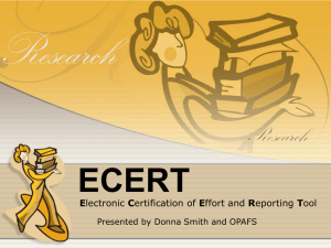 ECERT E Presented by Donna Smith and OPAFS