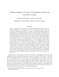 Climate impacts of energy technologies depend on emissions timing Morgan R. Edwards