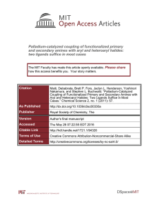 Palladium-catalyzed coupling of functionalized primary