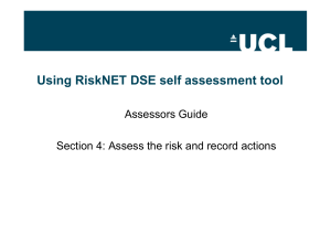 Using RiskNET DSE self assessment tool Assessors Guide