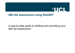 GM risk assessment using RiskNET GM risk assessment