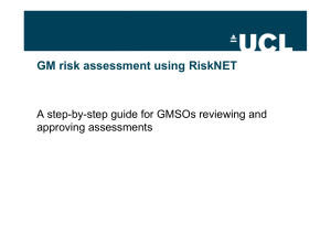 GM risk assessment using RiskNET approving assessments