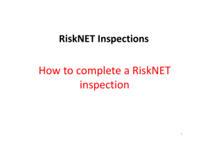How to complete a RiskNET  inspection RiskNET Inspections 1