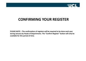 CONFIRMING YOUR REGISTER