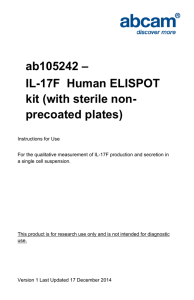 ab105242 – IL-17F  Human ELISPOT kit (with sterile non- precoated plates)