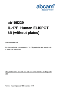 ab105239 – IL-17F  Human ELISPOT kit (without plates)