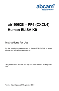 ab100628 – PF4 (CXCL4) Human ELISA Kit Instructions for Use