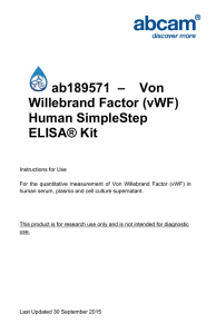 ab189571  –    Von Willebrand Factor (vWF) Human SimpleStep