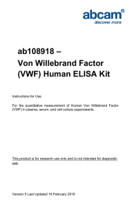 ab108918 – Von Willebrand Factor (VWF) Human ELISA Kit