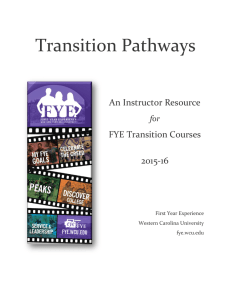 Transition Pathways An Instructor Resource FYE Transition Courses 2015-16