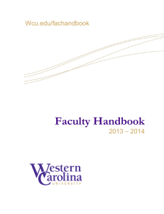 Faculty Handbook Wcu.edu/fachandbook 2013 – 2014
