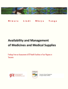 Availability and Management of Medicines and Medical Supplies