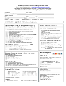 2016 Cullowhee Conference Registration Form
