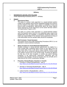 UCSD Implementing Procedures  (JOP-1) 30/Salary