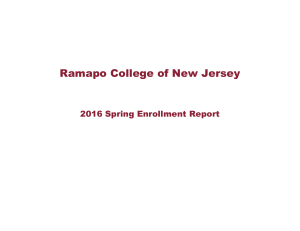 Ramapo College of New Jersey 2016 Spring Enrollment Report