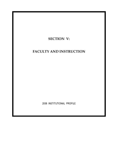 SECTION  V: FACULTY AND INSTRUCTION 2008  INSTITUTIONAL  PROFILE