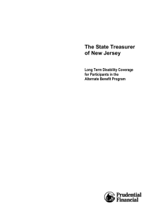 The State Treasurer of New Jersey Long Term Disability Coverage