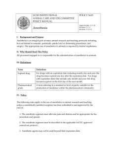 Anesthesia UCSD INSTITUTIONAL POLICY 34.03