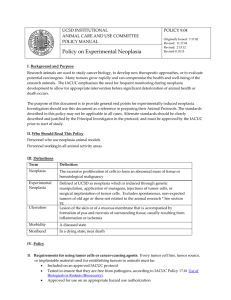 Policy on Experimental Neoplasia  UCSD INSTITUTIONAL POLICY 9.04